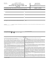 Form 3440-1 Application and License to Mine Coal