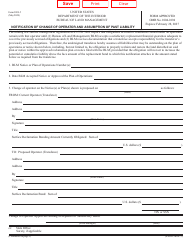 Form 3809-5 Notification of Change of Operator and Assumption of Past Liability