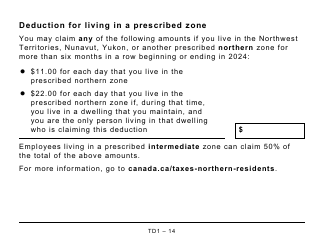 Form TD1 Personal Tax Credits Return (Large Print) - Canada, Page 14