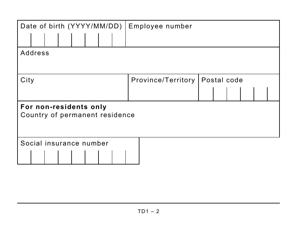 2024 Personal Tax Credits Return Form Td1 Elisha Therese