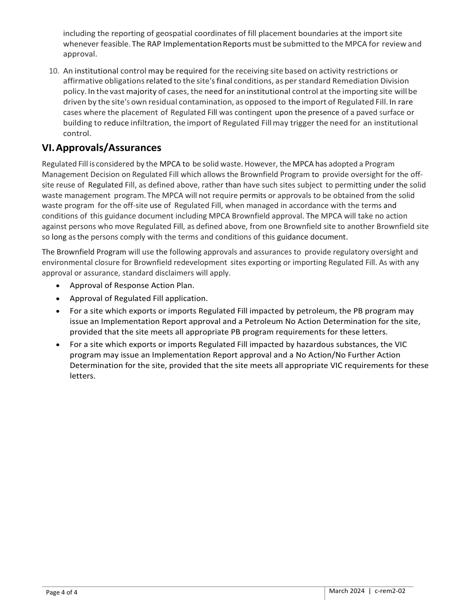 Form C-REM2-02 Offsite Use of Regulated Fill - Minnesota, Page 4