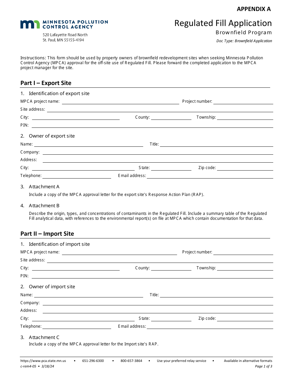 Form C-REM2-02 Offsite Use of Regulated Fill - Minnesota, Page 5