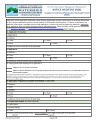 Document preview: Notice of Intent (Noi) to Apply for Individual Stormwater Discharge Permit (Inds) - Vermont