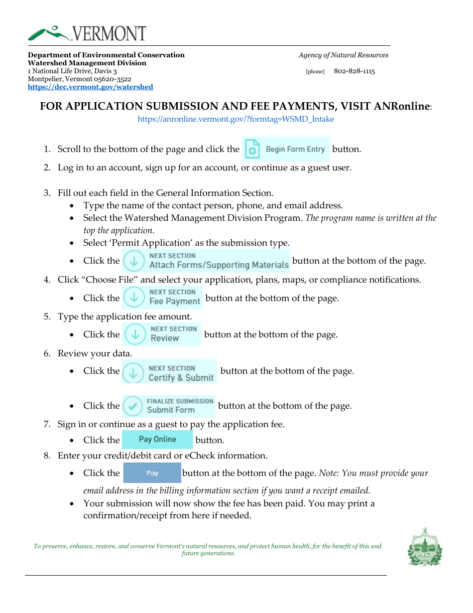 Notice of Intent (Noi) to Apply for Individual Stormwater Discharge Permit (Inds) - Vermont, Page 7