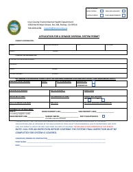 Application for a Sewage Disposal System Permit - Inyo County, California