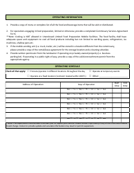 Mobile Food Facility (Mff) Permit to Operate Application - Inyo County, California, Page 2