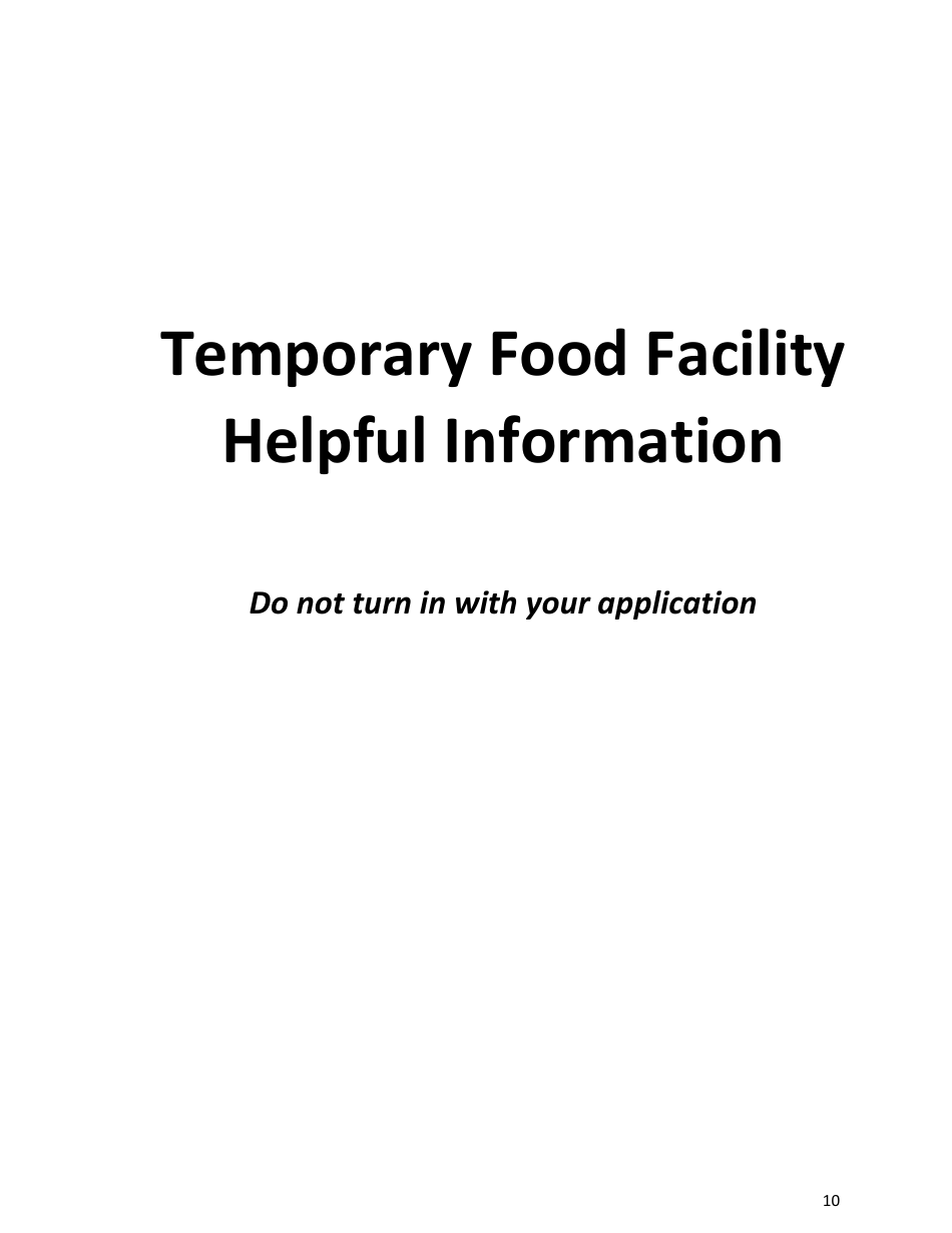 Temporary Food Facility Application - Inyo County, California, Page 10