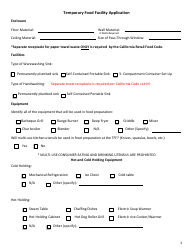 Temporary Food Facility Application - Inyo County, California, Page 3