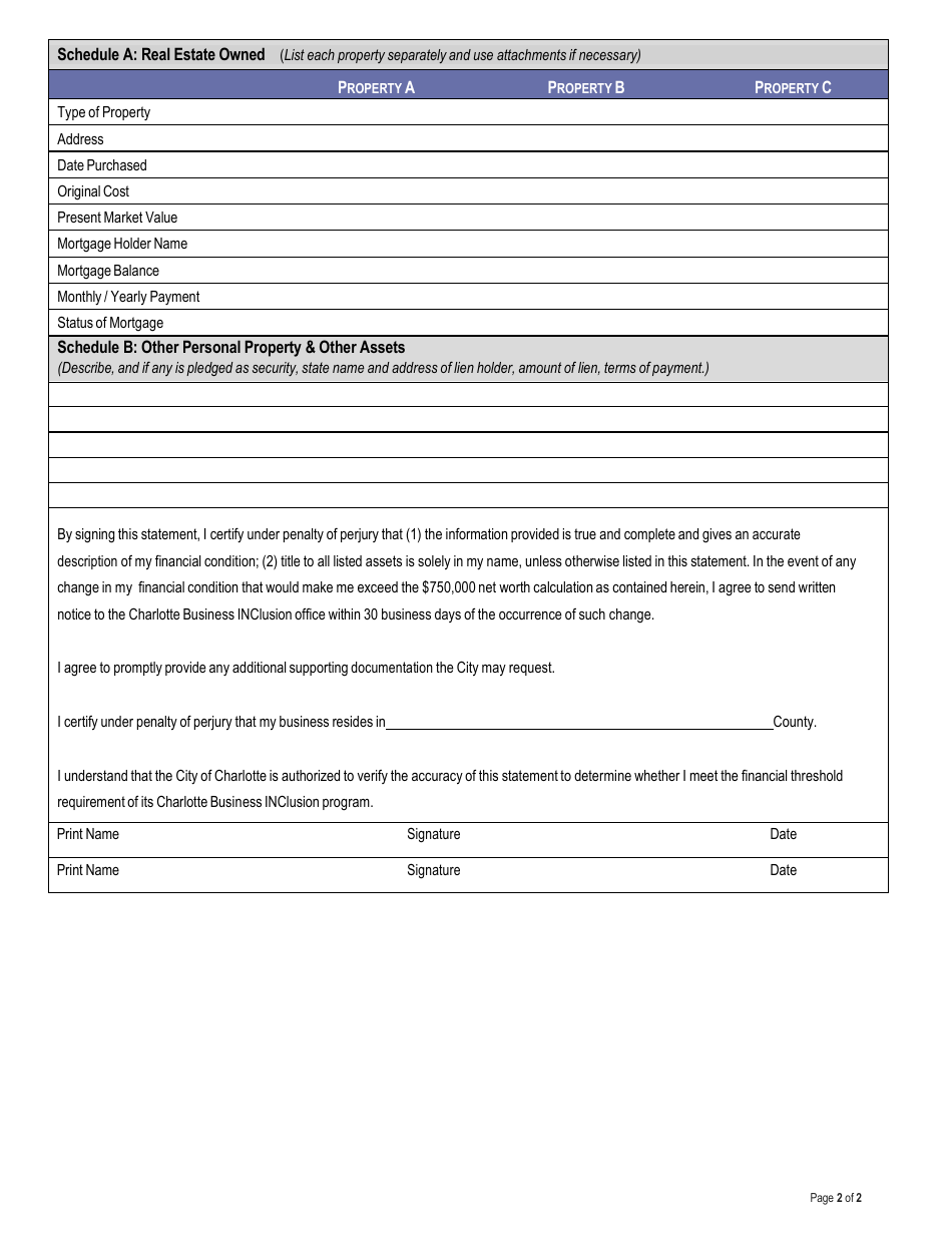 Small Business Enterprise Certification Application - City of Charlotte, North Carolina, Page 16