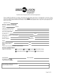 Small Business Enterprise Certification Application - City of Charlotte, North Carolina, Page 7