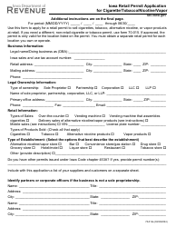 Form 70-014 Iowa Retail Permit Application for Cigarette/Tobacco/Nicotine/Vapor - Iowa