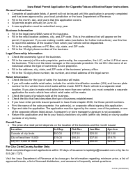 Form 70-014 Iowa Retail Permit Application for Cigarette/Tobacco/Nicotine/Vapor - Iowa, Page 3