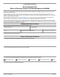 Document preview: FSIS Form 1360-18 Survey Request Form - Office of Planning, Analysis and Risk Management (Oparm)
