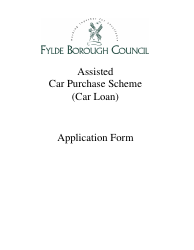 Assisted Car Purchase Scheme (Car Loan) Application Form - Fylde Borough, Lancashire, United Kingdom