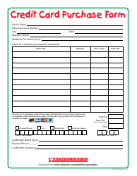 Document preview: Credit Card Purchase Form - Scholastic