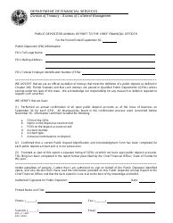 Document preview: Form DFS-J1-1009 Public Depositor Annual Report to the Chief Financial Officer - Florida