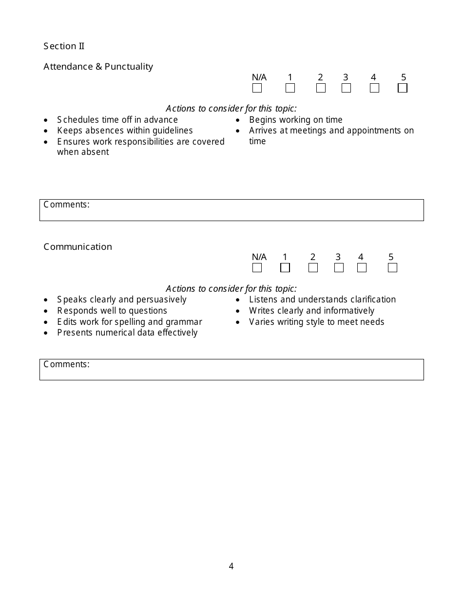 Performance Appraisal Template, Page 4