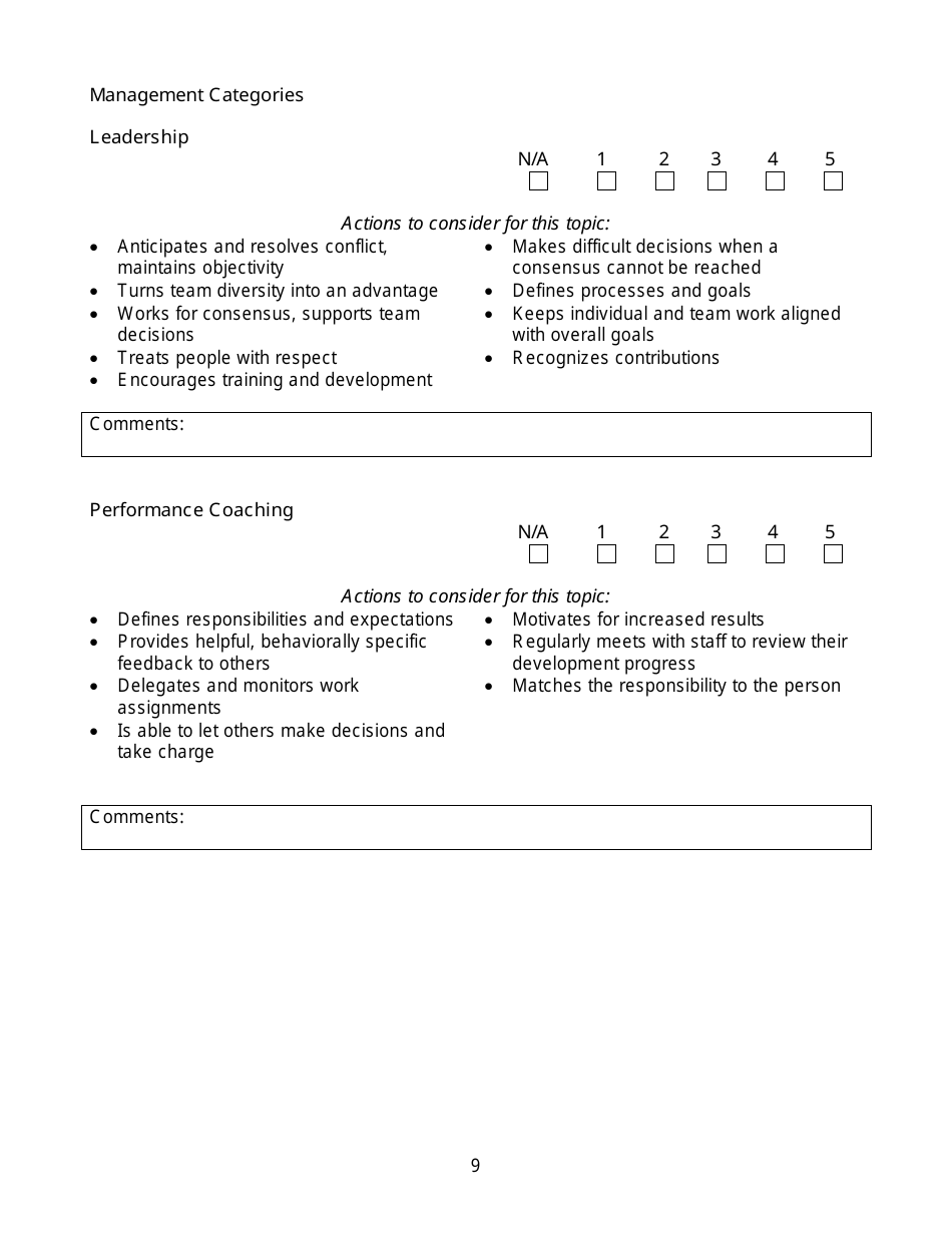 Performance Appraisal Template, Page 9