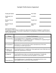 Document preview: Performance Appraisal Template