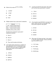 Multiplying Decimals Word Problems Worksheet With Answer Key, Page 5