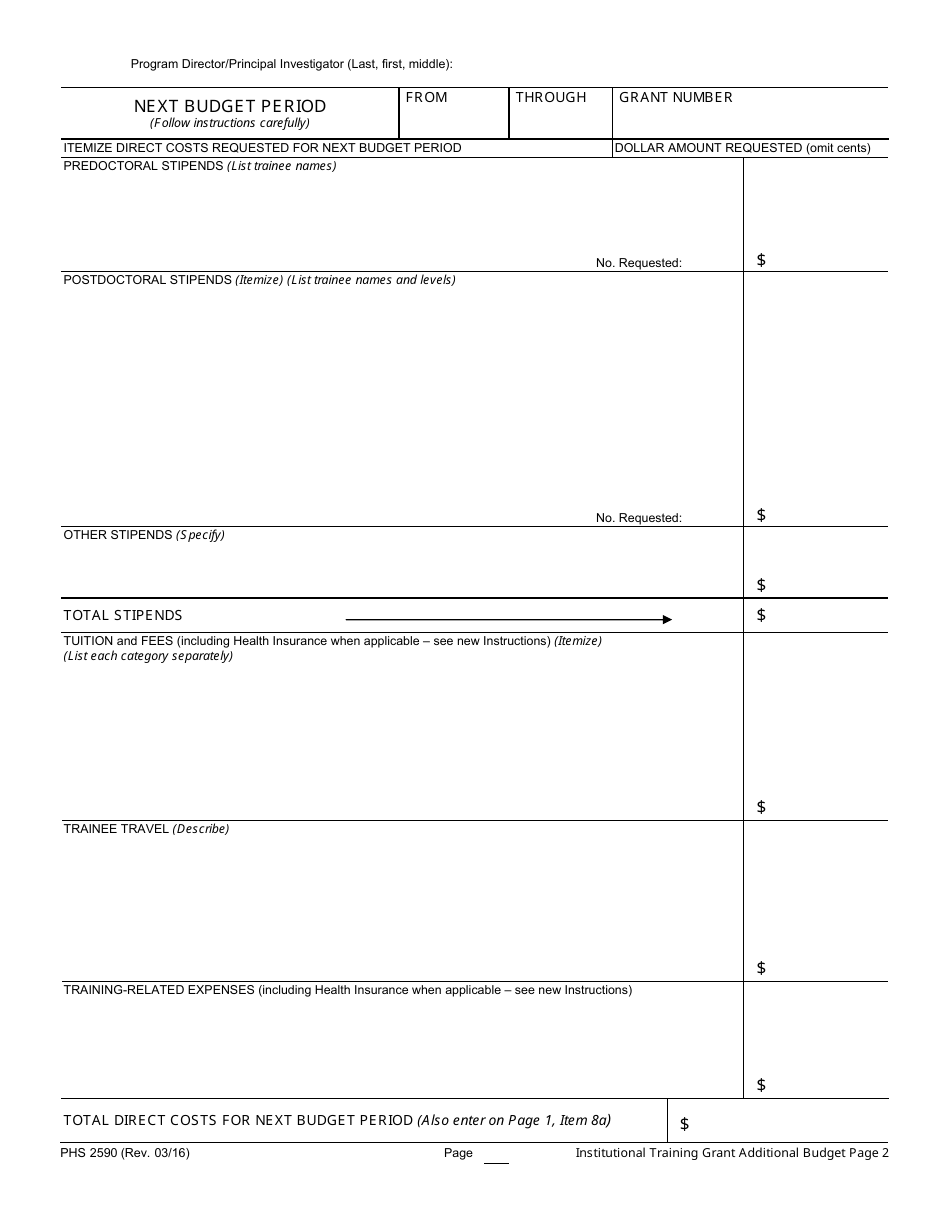Form PHS2590 Grant Progress Report, Page 8
