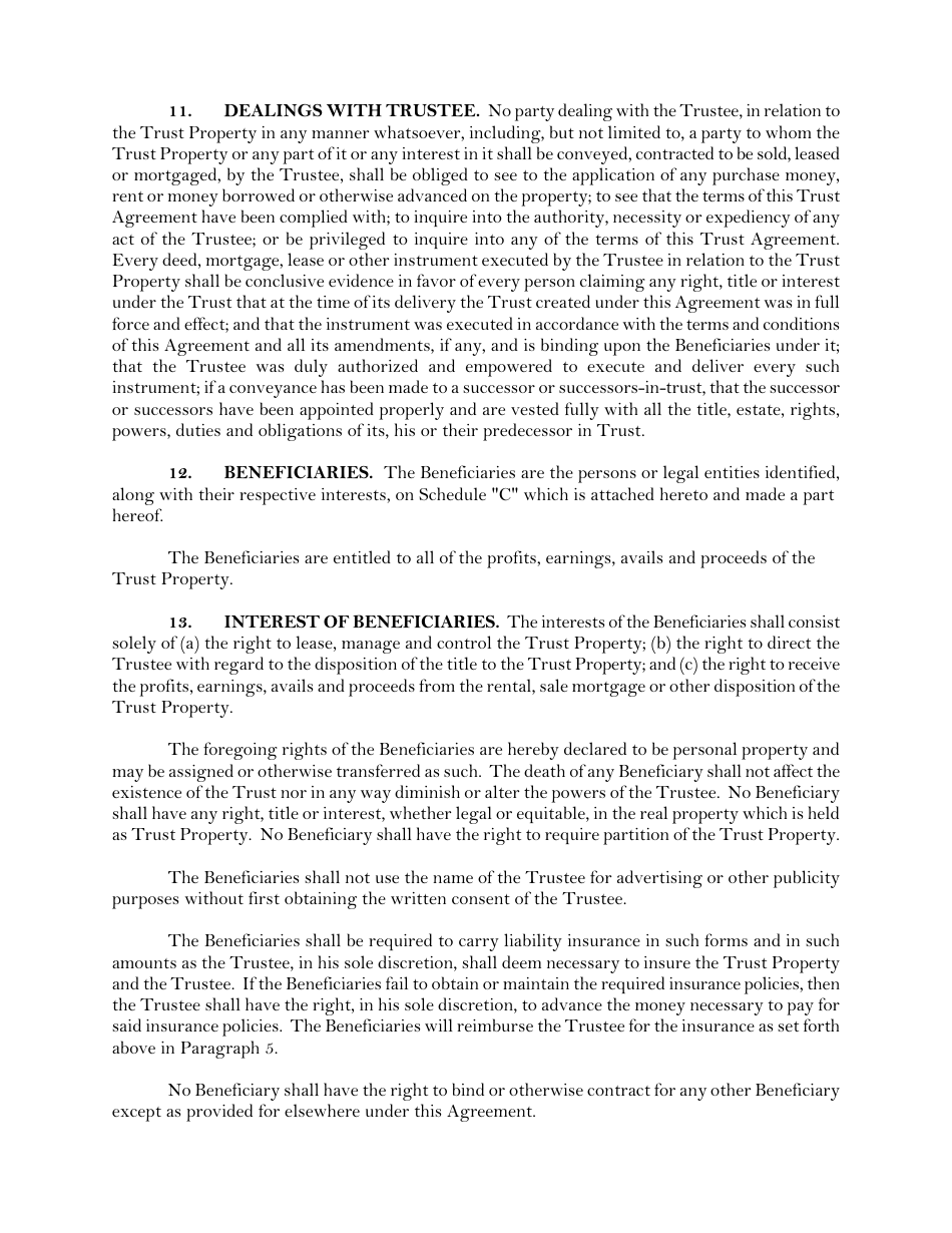 Land Trust Agreement Template - Massachusetts, Page 4