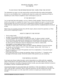 Document preview: Form SSA-3368-BK Disability Report - Adult