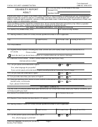 Form SSA-3368-BK Disability Report - Adult, Page 3