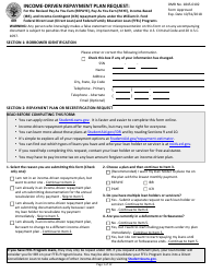 OMB Form 1845-0102 Income-Driven Repayment Plan Request