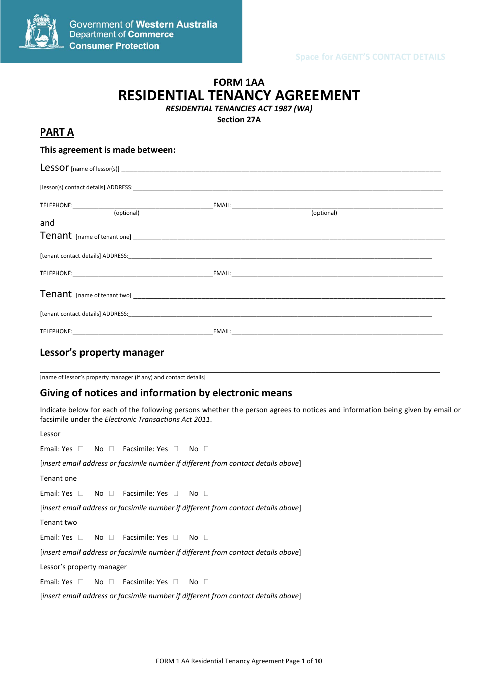 Form 20AA Download Printable PDF or Fill Online Residential Tenancy In rental agreement template new zealand