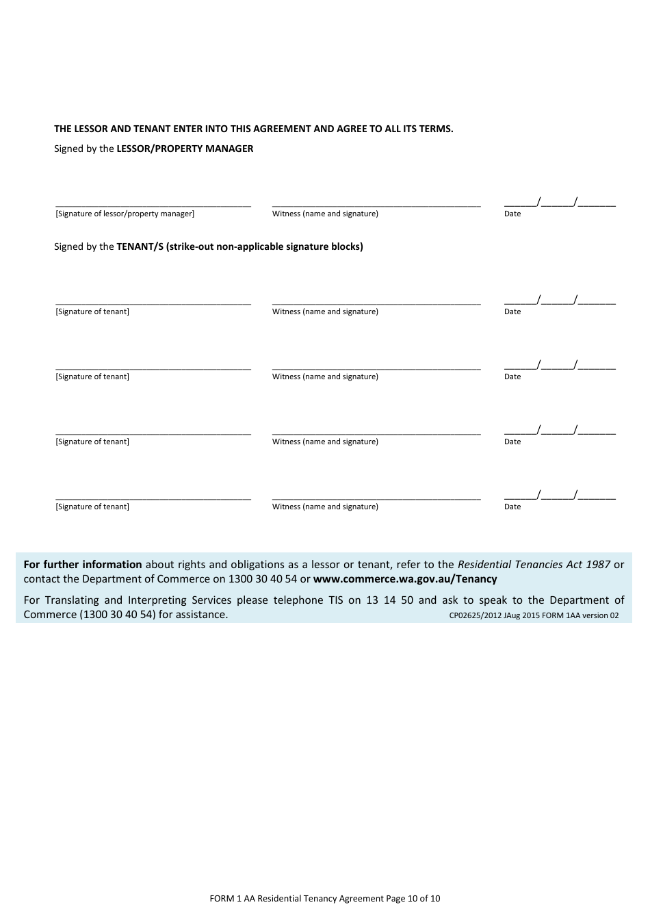 Form 1AA Fill Out, Sign Online and Download Printable PDF, Western Australia Australia