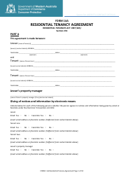 Form 1AA &quot;Residential Tenancy Agreement&quot; - Western Australia, Australia