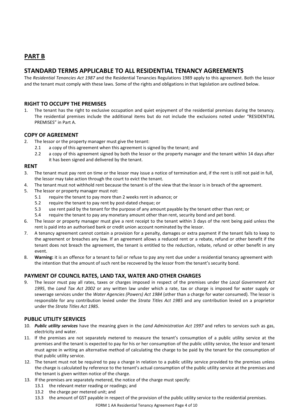 Form 1AA Fill Out, Sign Online and Download Printable PDF, Western Australia Australia