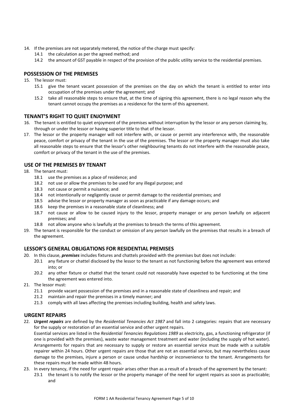 Form 1AA Fill Out, Sign Online and Download Printable PDF, Western Australia Australia
