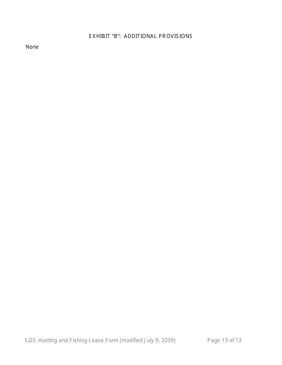 Hunting and Fishing Lease Form - 16th Section Public School Trust Land - Mississippi, Page 13