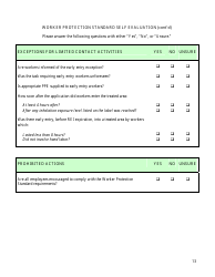 Worker Protection Standard Self Evaluation Checklist Form - Arizona, Page 13