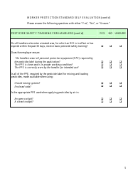 Worker Protection Standard Self Evaluation Checklist Form - Arizona, Page 5