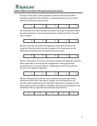 Audit and Risk Committee Self-assessment Questionnaire Form - Ayalaland - Philippines, Page 3