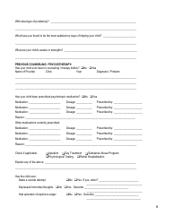 Children/Adolescentes Biopsychosocial Assessment Form - Agape Family Counseling, Page 8
