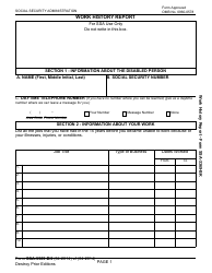 Form SSA-3369-BK Work History Report, Page 3