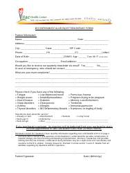 Document preview: Intramuscular Injection Intake Form - Vitae Health Center