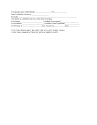 Backflow Prevention Assembly Test and Maintenance Report Form - Texas, Page 2