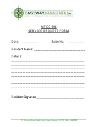 Document preview: Service Request Form - Eastway Management, Inc