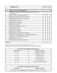 Anxiety Symptoms Questionnaire Form, Page 2