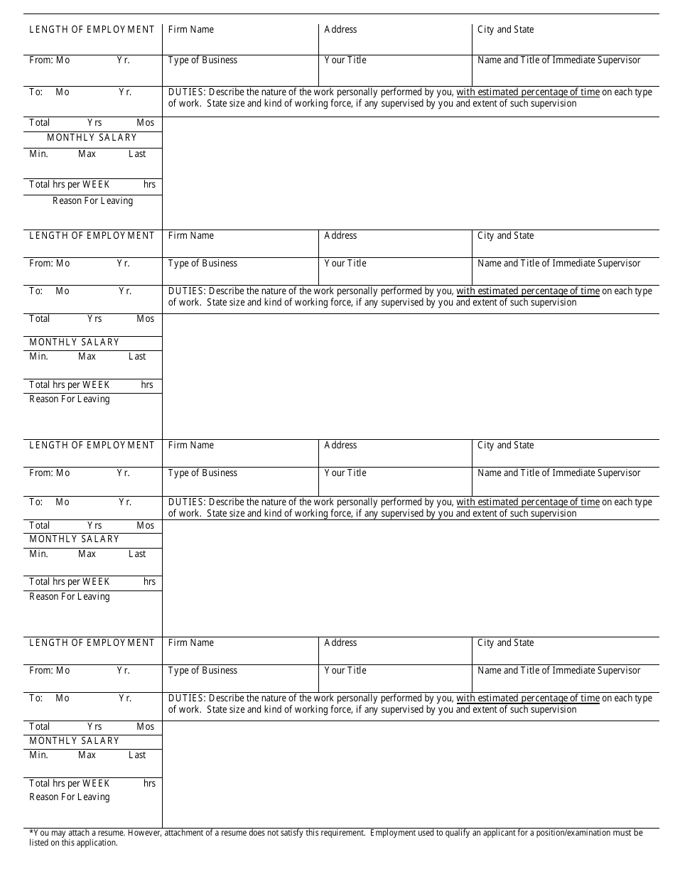 Form MSD330 Civil Service Application - ALLEGANY COUNTY, New York, Page 3
