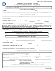 Parent Permission Form for Field Trip - Miami-Dade County Public Schools