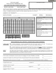 Real Estate Transfer Tax Declaration and Exemption Form - City of Joliet, Illinois