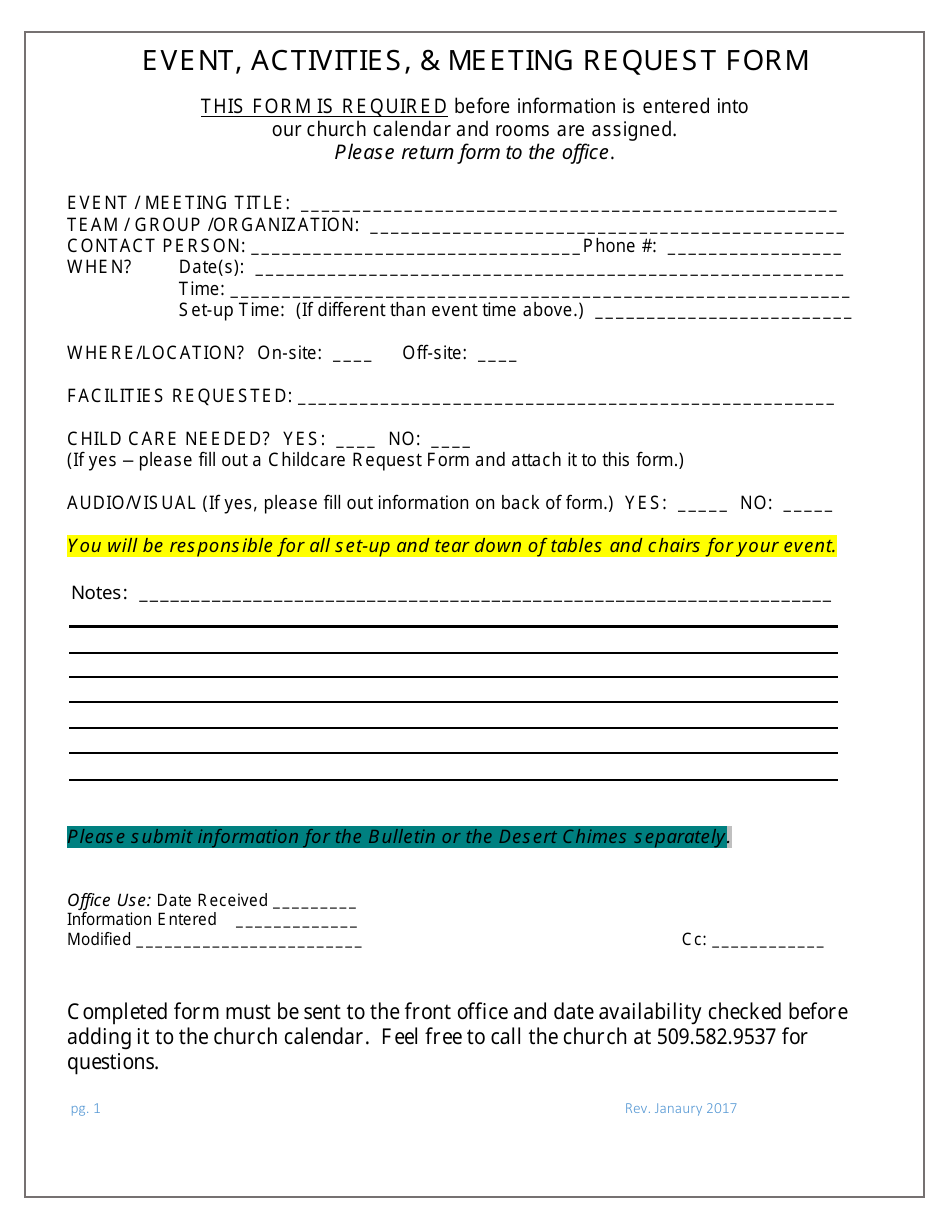 Event, Activities, & Meeting Request Form - Fill Out, Sign Online and