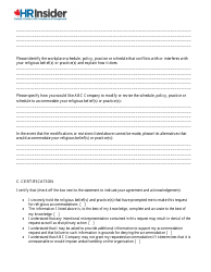 Religious Accommodations Request Form - Hrinsider, Page 2