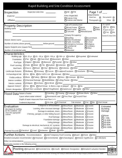 Rapid Building and Site Condition Assessment Form